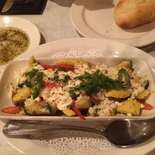 Roasted vegetable with feta cheese appetizer