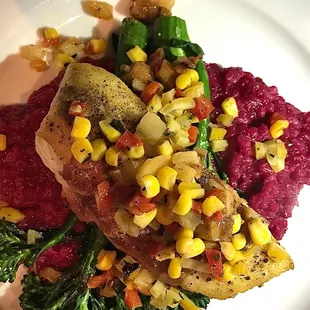 Idaho Trout with Beet Risotto