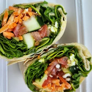 two wraps of food
