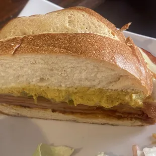 Cubans.  I should have taken it apart to show the thick fried bologna. This was before  I cut a small piece off