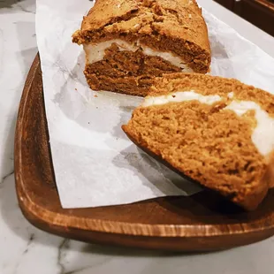 Pumpkin cream cheese loaf