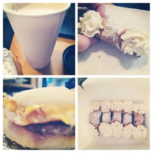 four different views of a pastry