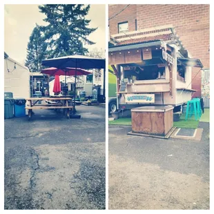 a food truck parked in a parking lot