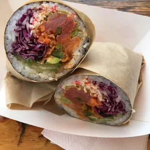 Sushi-rito, spicy tuna.