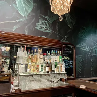 a variety of liquors on display