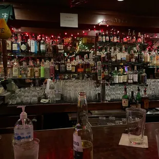bottles of alcohol on the bar