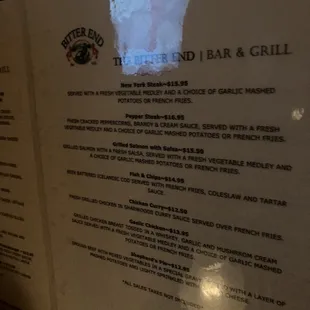 menu