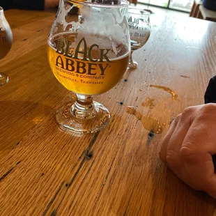 a hand holding a beer glass