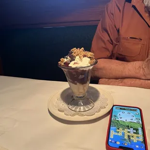 And really enjoyed his dessert.