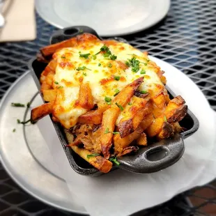 Duck Gravy Poutine with Duck. Needs more gravy, but super flavorful already