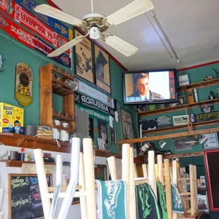 The tiny bar and the owner