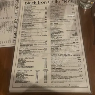 menu