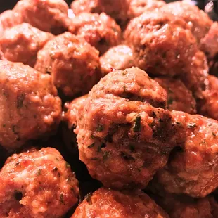 a plate of meatballs