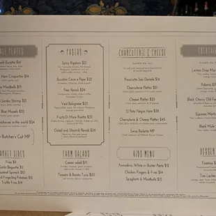 Food menu