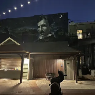 Side of building from the court yard where behind me was live music.