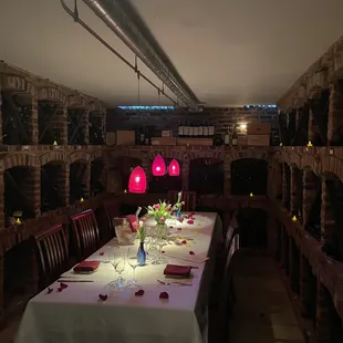 a long table set for two