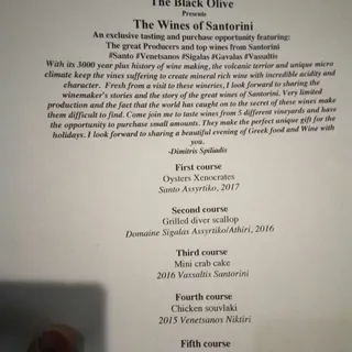 Wine dinner