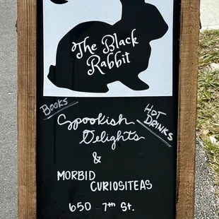 The Black Rabbit outdoor sign.