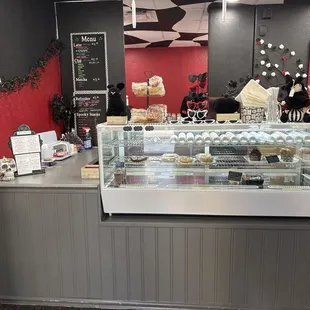 Menu, pastry cooler, decor