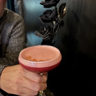 Hibiscus mezcal sour