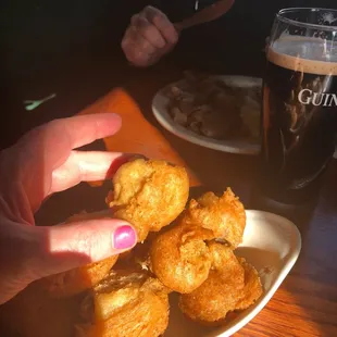 Biggest fried mushrooms ever!!  Delicious fish and chips!