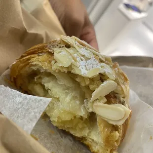 Almond croissant light fluffy delicious