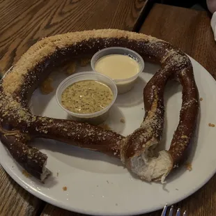 Huge hot pretzel