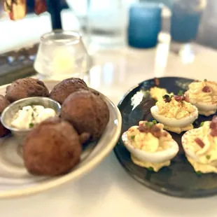 Deviled Eggs and Hushpuppies