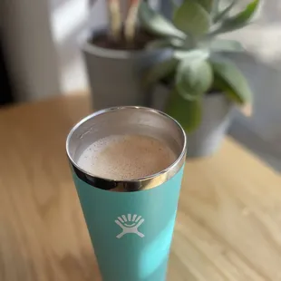 Dirty chai latte with oat