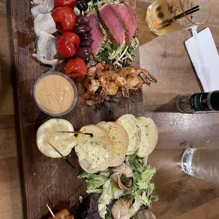 Appetizer seafood platter. Everything was delicious!