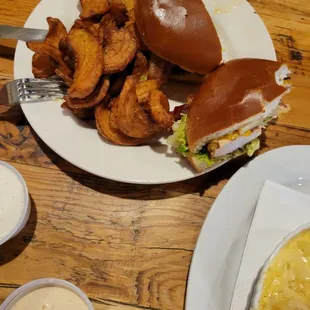 Chicken sandwich with fries