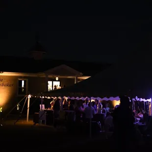 The Blankenbaker's large outdoor area is perfect for tented events, family reunions, and yard games.