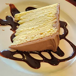 a piece of cake on a plate
