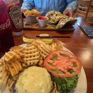 Blarney Burger with Dubliner cheese + the tuna taco special