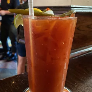 a bloody drink on a table