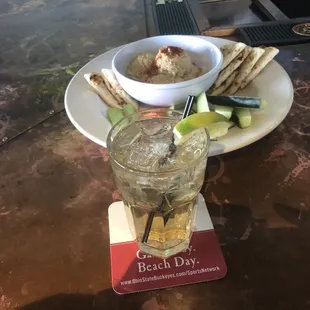 Two Gingers And Hummus Plate