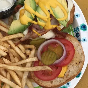 California Chicken Sandwich a/cajun fries
