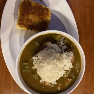 Gumbo with Cornbread