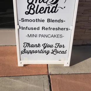 a sign for the blend