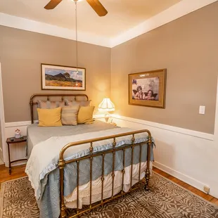 The Blenman Study or "innkeeper's suite" is a sweet room that has beautifully tiled shower &amp; quiet private patio.