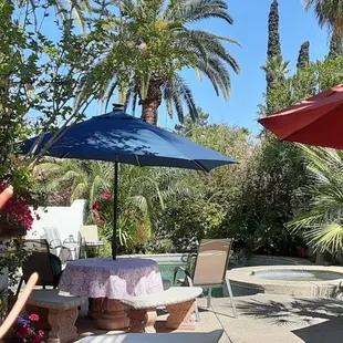 The pool and hot tub.