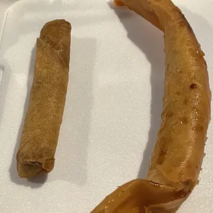 Shanghai lumpia on the left and Turon on the right