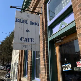 Exterior of Bleu Dog Cafe in Welch, MN