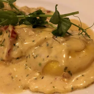 Lobster ravioli is really good