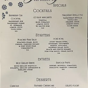 January '25 Specials MENU