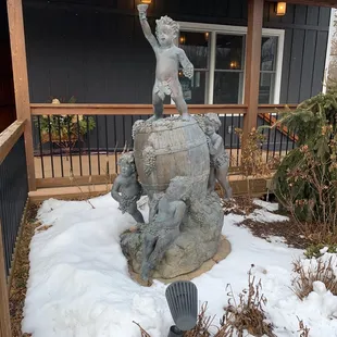 Statue outside winery front entrance