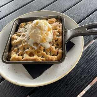 Skillet Cookie - chocolate chip &amp; sea salt cookie, lavender &amp; honey ice cream