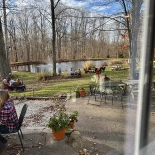 a view of a picnic area