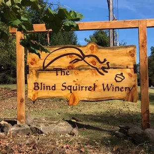 Blind Squirrel Winery Street Sign