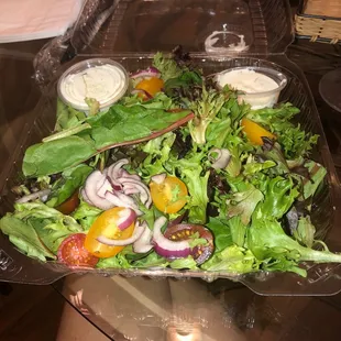 Ate the burger way too fast- but here is the house salad!